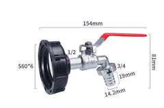 Iso Trade Redukce - kohoutek / ventil na IBC nádrž 60mm 3/4"