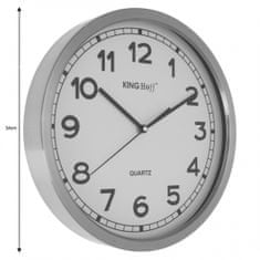 KINGHoff Ocelové nástěnné hodiny 34 cm Plynoucí mechanismus Kh-5026