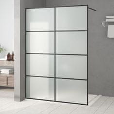 Greatstore Sprchová zástěna walk-in černá 140 x 195 cm mléčné ESG sklo