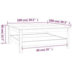 Greatstore Konferenční stolek 100 x 100 x 40 cm masivní borové dřevo