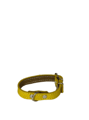 Palkar Obojek z velurové kůže pro psy 20 cm x 12 mm žlutá