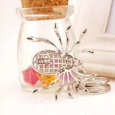 Pinets® Přívěsek na klíče stříbrný pavouk s kubickou zirkonií