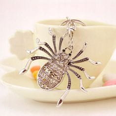 Pinets® Přívěsek na klíče stříbrný pavouk s kubickou zirkonií