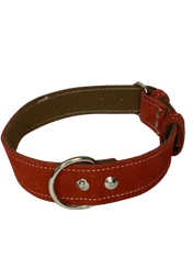 Palkar Obojek z velurové kůže pro psy 45 cm x 30 mm tmavě-červená