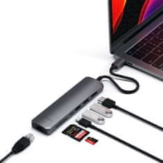 Satechi USB-C tenký víceportový ethernetový adaptér PRO Tmavě šedá