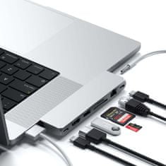 Satechi Pro Hub Max adaptér pro Macbook M1 Pro Max stříbrná