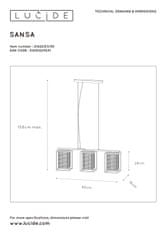 LUCIDE  Závěsné svítidlo Sansa, 3xE27