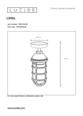 LUCIDE  Venkovní stropní retro svítidlo LIMAL Black, IP44