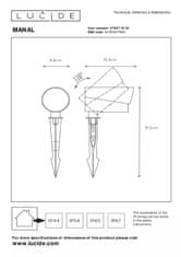 LUCIDE  Zahradní směrový LED reflektor MANAL 13W/230V/3000K/950Lm/40°/IP65