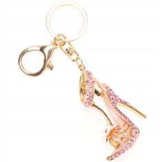Pinets® Přívěsek na klíče růžové dámské pantofle s kubickou zirkony
