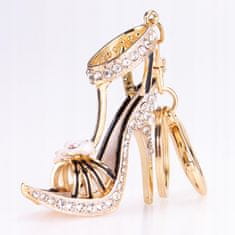 Pinets® Přívěsek na klíče zlatý pantoflíček s kubickou zirkonií