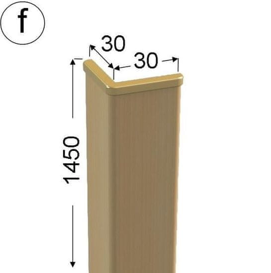 ochranný roh, dřevěný podklad potažený fólií s bukovým dekorem, 3030 délka 145 cm