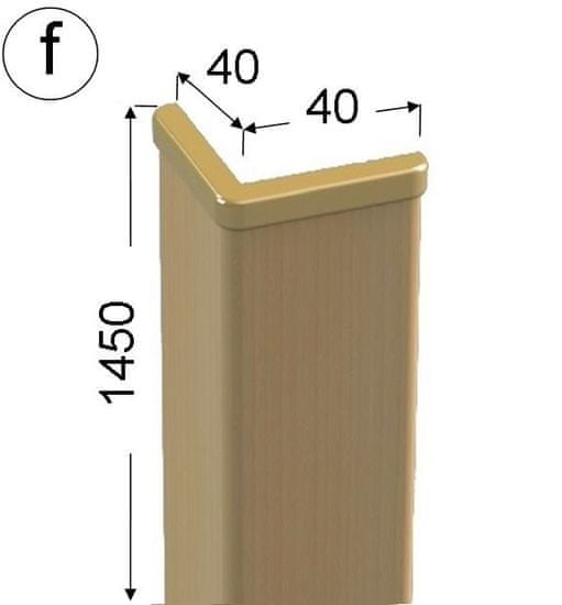 ochranný roh, dřevěný podklad potažený fólií s bukovým dekorem, 4040 délka 145 cm