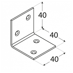 Úhelník široký 40 x 40 x 40 x 1,5 mm, KSO 2