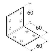 Úhelník široký 60 x 60 x 60 x 2 mm, KS 3