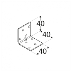 Úhelník montážní s prolisem 40 x 40 x 40 mm KMP 1