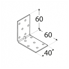 Úhelník montážní s prolisem 60 x 60 x 40 mm KMP 4