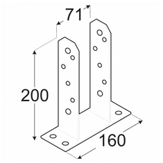 Patka sloupku typu TT 071 x 200 mm PST 70