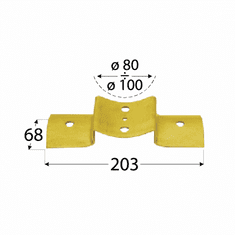 Spojka kulatých trámů 203 x 68 mm LBO 1 zinek žlutý