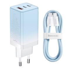 shumee GaN 2x USB-C / USB rychlonabíječka 65W QC PD - modrá