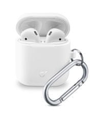 MobilMajak Ochranný kryt s karabinou pro Apple AirPods 1 & 2 bílý - Cellularline Bounce