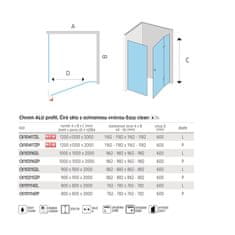 Mereo Novea sprchový kout,čtverc., 120x120x200 cm, levý, sklo čiré 6/8 mm, EC CK10417ZL - Mereo