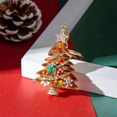 Pinets® Přívěsek na klíče oranžový vánoční stromeček s kubickou zirkonií