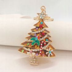 Pinets® Přívěsek na klíče oranžový vánoční stromeček s kubickou zirkonií