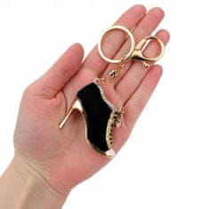 Pinets® Přívěsek na klíče černý semišový podpatek s kubickou zirkonií