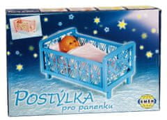 Směr Postýlka pro panenky bez soupravy plast 32x47x26cm mix barev v krabici 48x33x8cm