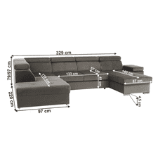 KONDELA Sedací souprava, šedohnědá taupe, pravá, LAMORA U