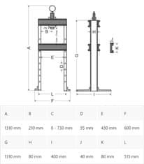 GEKO Hydraulický dílenský lis 12t