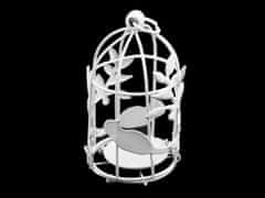 Kraftika 1ks ílá dekorace ptačí klec na čajovou led svíčku, kovové