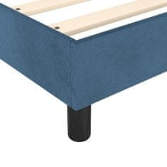 Greatstore Box spring postel s matrací tmavě modrá 160x200 cm samet