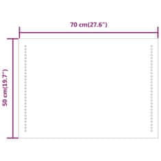 Greatstore Koupelnové zrcadlo s LED osvětlením 70 x 50 cm