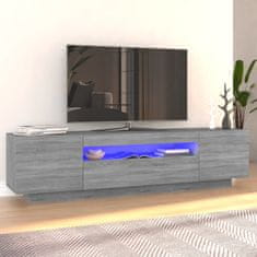 Vidaxl TV skříňka s LED osvětlením šedá sonoma 160 x 35 x 40 cm