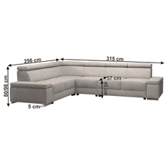 KONDELA Sedací souprava, šedobéžová TAUPE, levá, BOBY