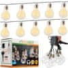 ProGarden Světelný řetěz Solární LED PARTY LIGHT Zahradní Lampy 10 žárovek 180 cm