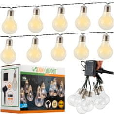 ProGarden Světelný řetěz Solární LED PARTY LIGHT Zahradní Lampy 10 žárovek 180 cm