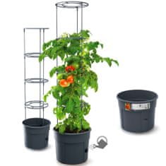 Prosperplast Květináč na pěstování rajčat TOMATO GROWER 290X245 mm, celková výška: 115,2 cm - Antracit