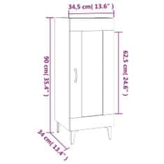 Vidaxl Příborník bílý s vysokým leskem 34,5x34x90 cm kompozitní dřevo