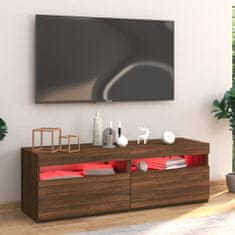 Greatstore TV skříňka s LED osvětlením hnědý dub 120 x 35 x 40 cm