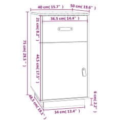 Vidaxl Skříňka k psacímu stolu šedá 40x50x75 cm masivní borové dřevo