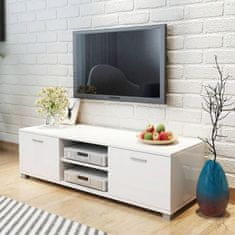 Greatstore TV stolek bílý s vysokým leskem 140 x 40,3 x 34,7 cm