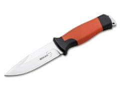 Böker Plus 02BO014 Outdoorsman XL outdoorový nůž 11,3 cm, oranžová, guma