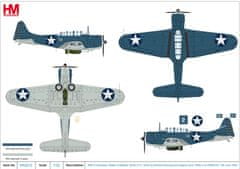 Hobby Master Douglas SBD-3 Dauntless, USMC, VMSB-241, Richard Fleming and Eugene Card, Bitva u Midwaye, 1942, 1/32