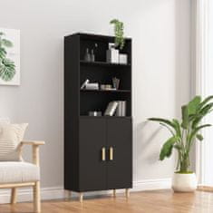 Greatstore Skříň highboard černá kompozitní dřevo