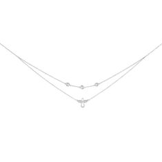 Preciosa Dvojitý stříbrný náhrdelník s kubickou zirkonií Guardian Angel 5365 00