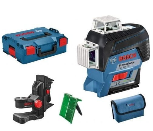 Bosch Čárový laser gll 3-80 cg+bm1 l-boxx zelený paprsek sólo