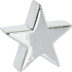 H & L Hvězda 9cm, stříbrná, dekorace